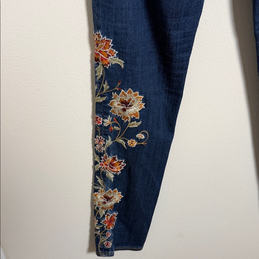 Driftwood Jackie Floral Embroidered Skinny Jeans Size 28 Boho Hippie - Picture 8 of 9